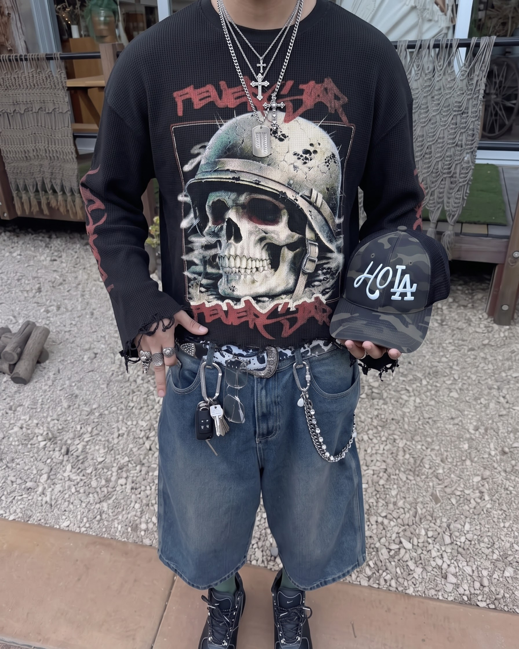 Warborn Skull Oversized Tee