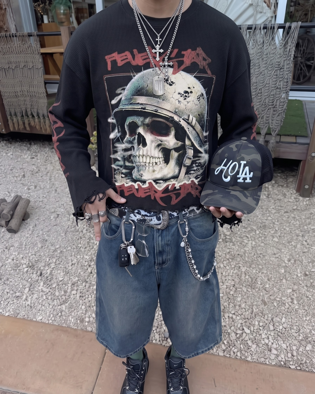 Warborn Skull Oversized Tee