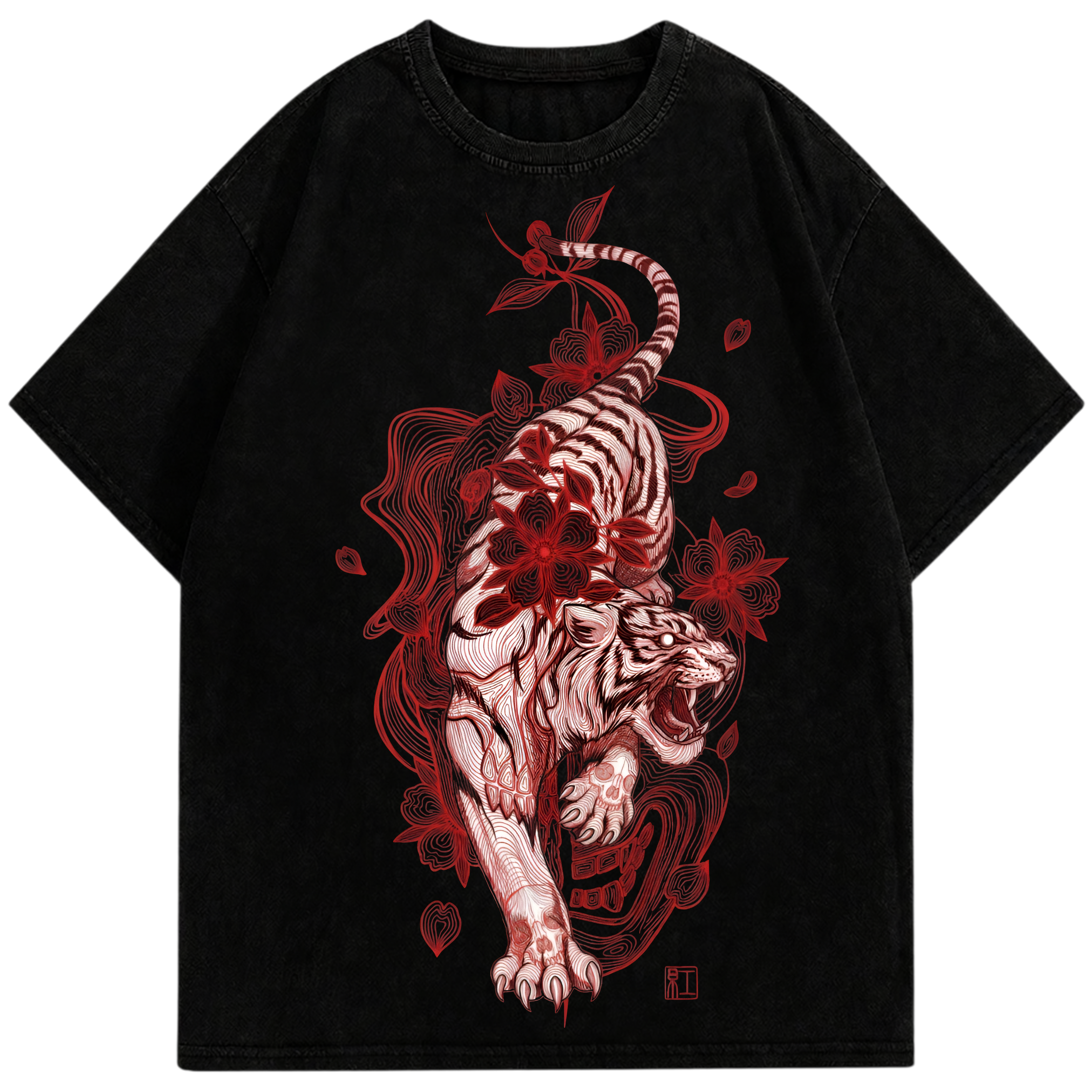 Crimson Tiger Bloom Tee