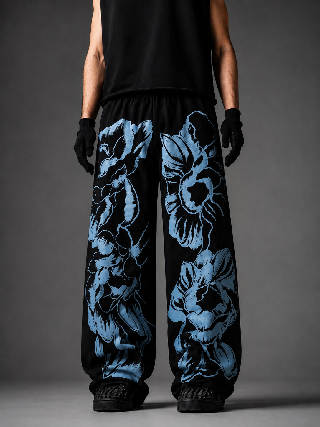 Midnight Bloom Baggy Sweatpants
