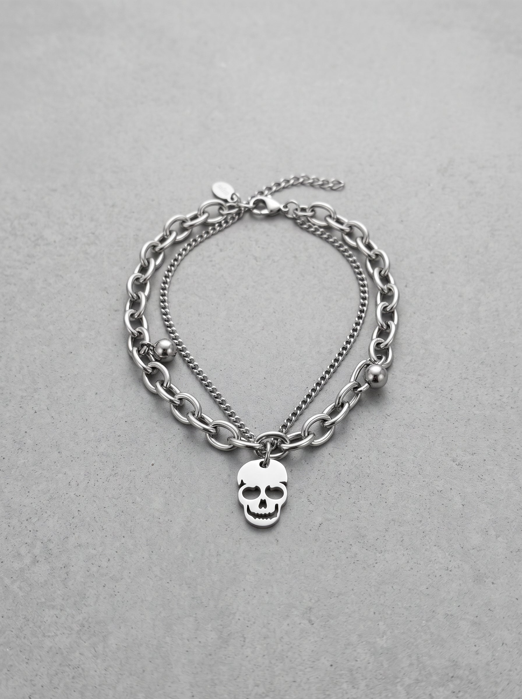 Reaper Skull Layered Bracelet