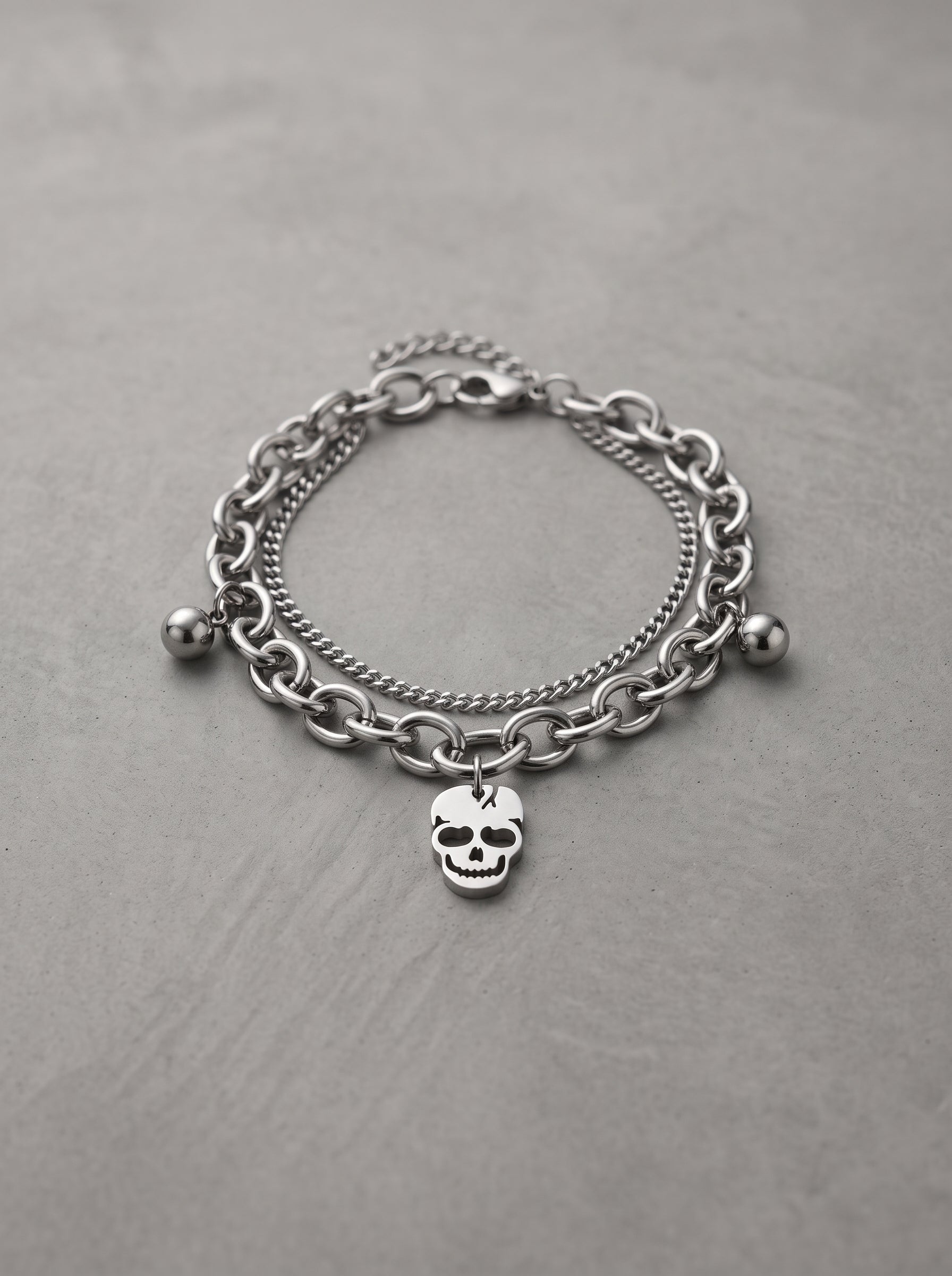 Reaper Skull Layered Bracelet