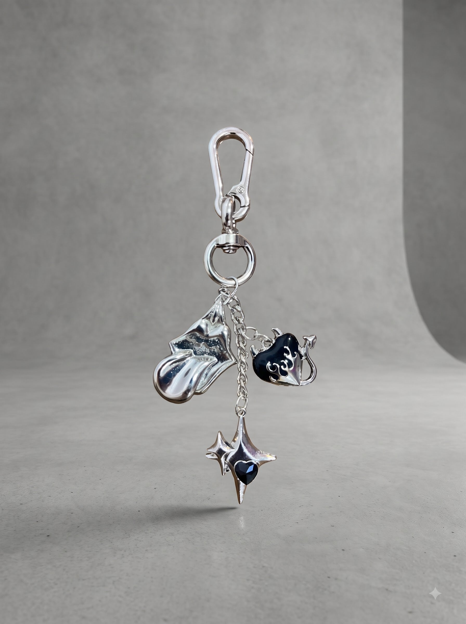 Obsidian Charm Keychain