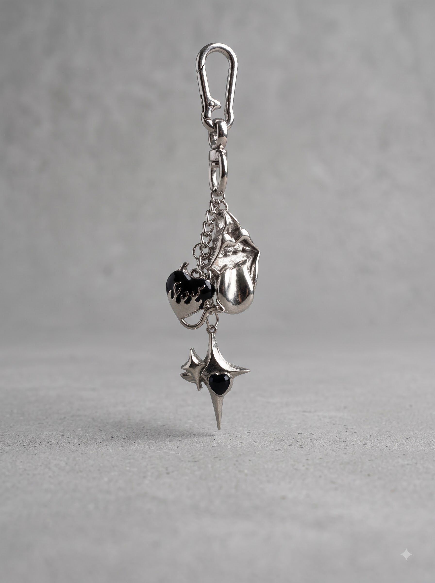 Obsidian Charm Keychain
