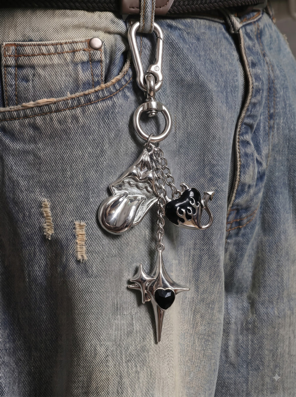 Obsidian Charm Keychain