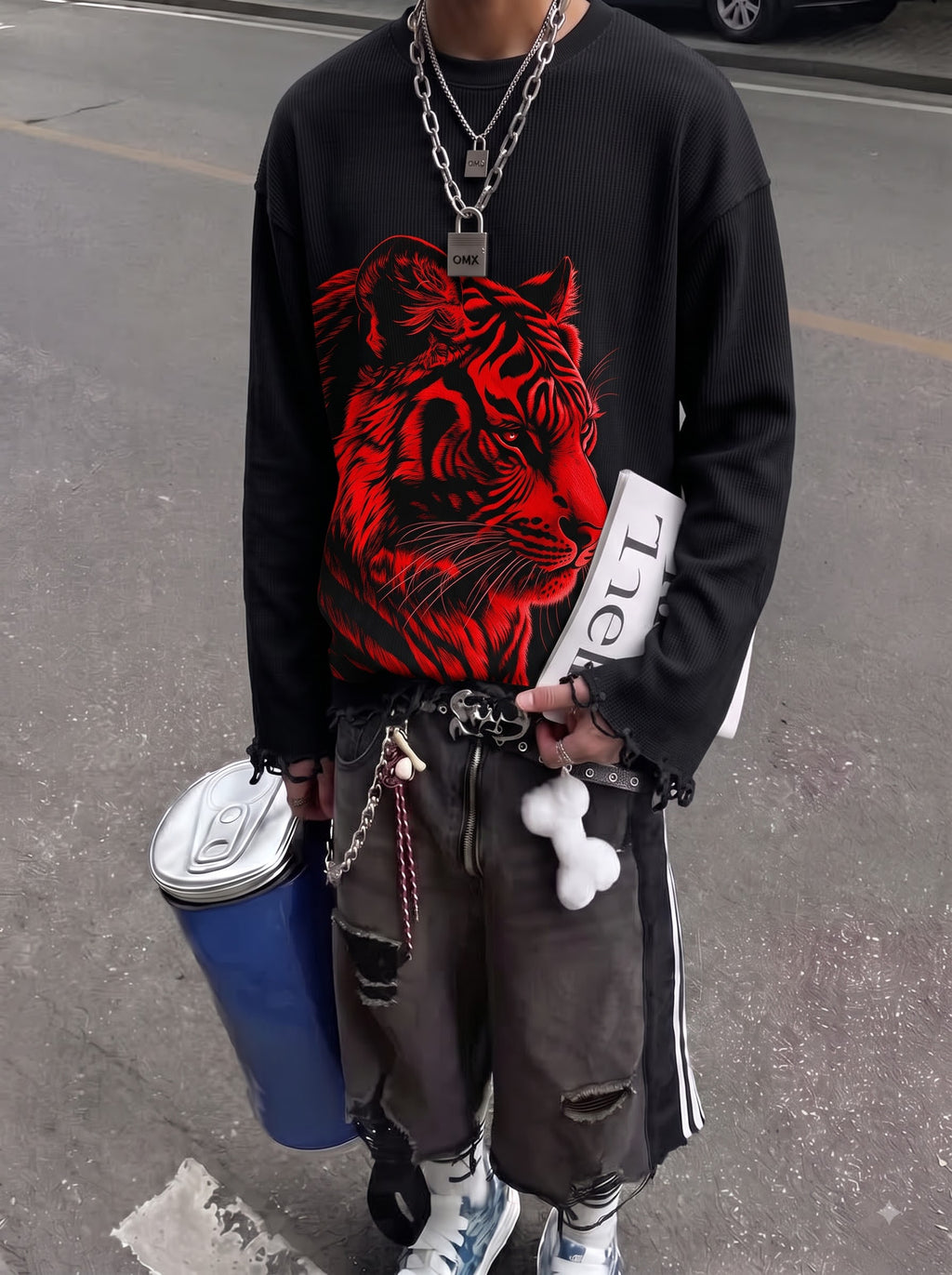 Crimson Tiger Waffle Tee