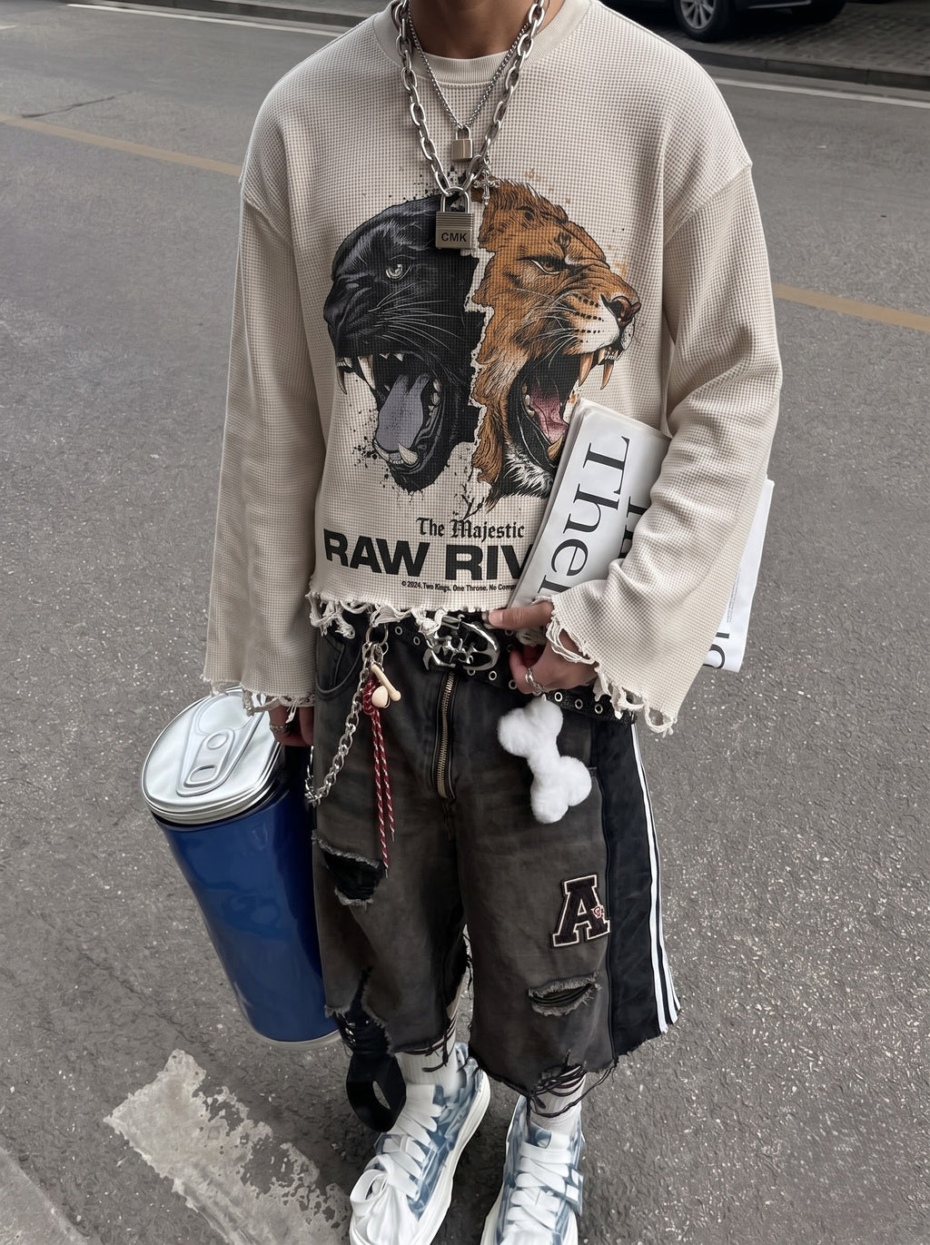 Raw Rivals Distressed Waffle Tee