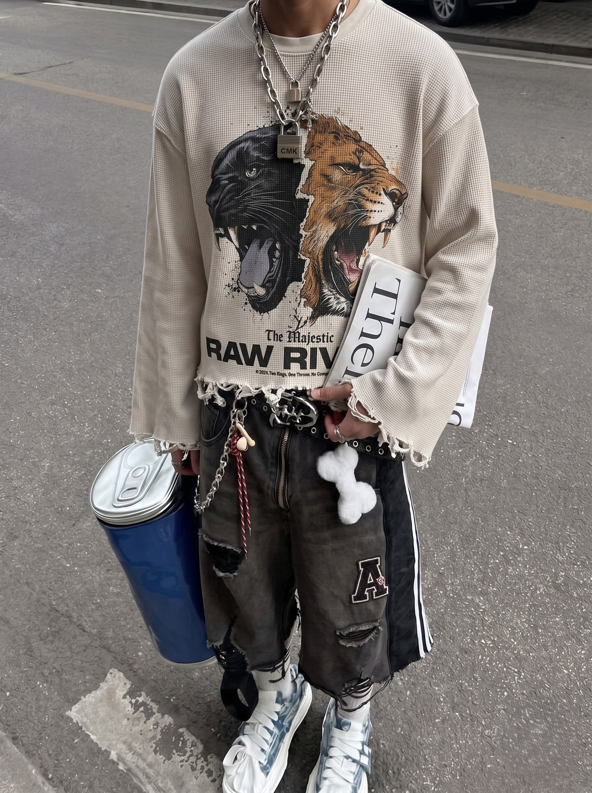 Raw Rivals Distressed Waffle Tee