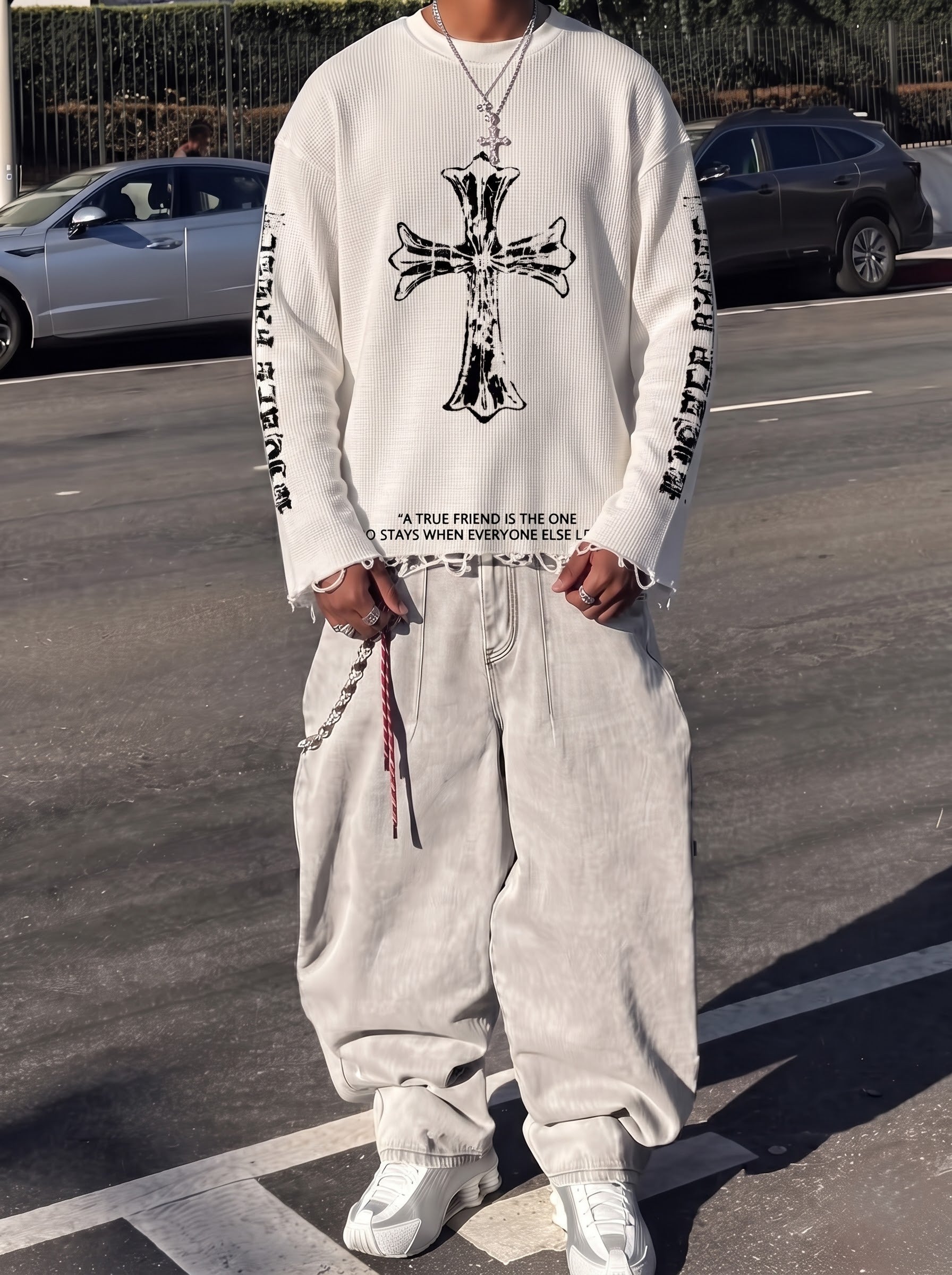 Gravebound Cross Waffle Knit