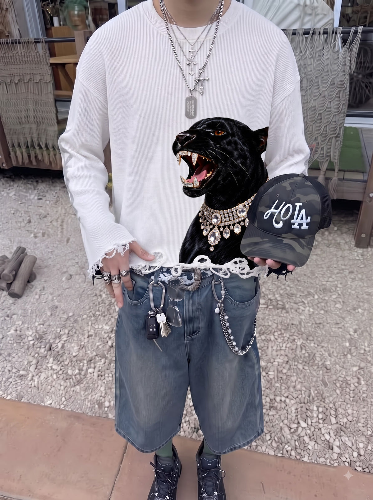Black Panther Luxe Waffle Tee
