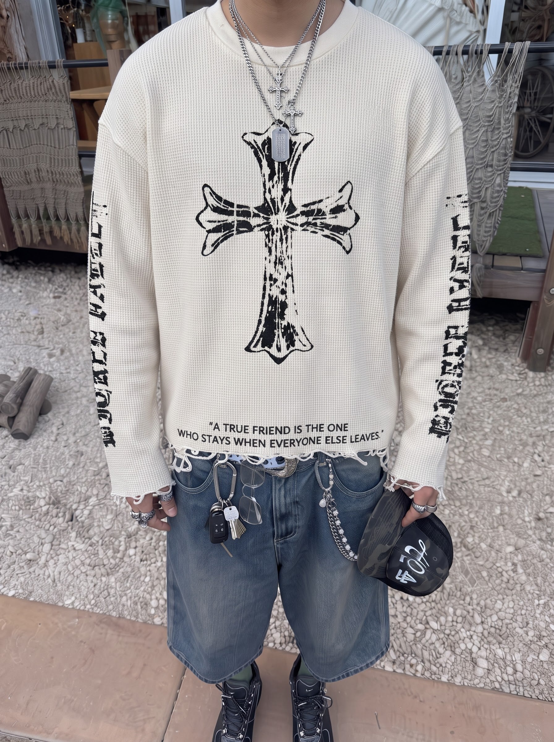 Gravebound Cross Waffle Knit