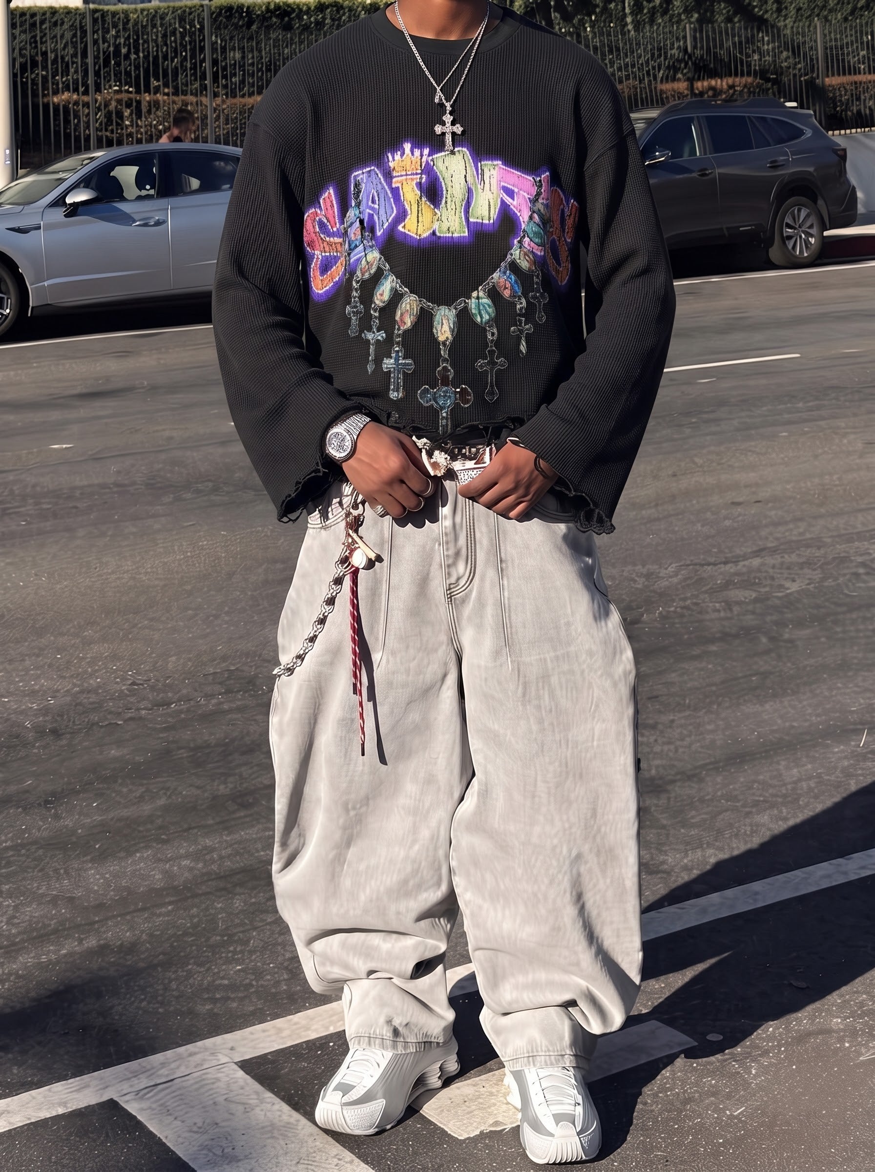 Saints & Sinners Waffle Knit Tee