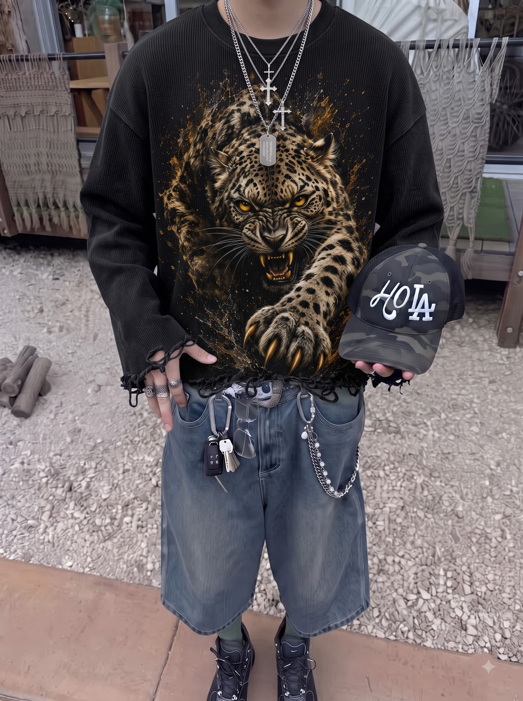 Feral Instinct Waffle Tee