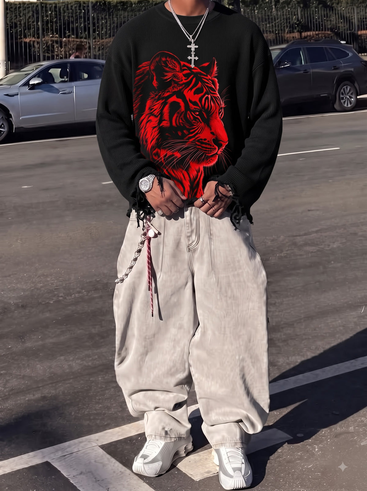 Crimson Tiger Waffle Tee