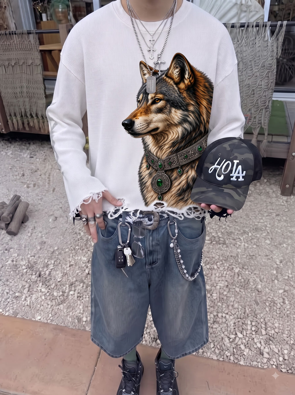 Wolfbound Waffle Tee