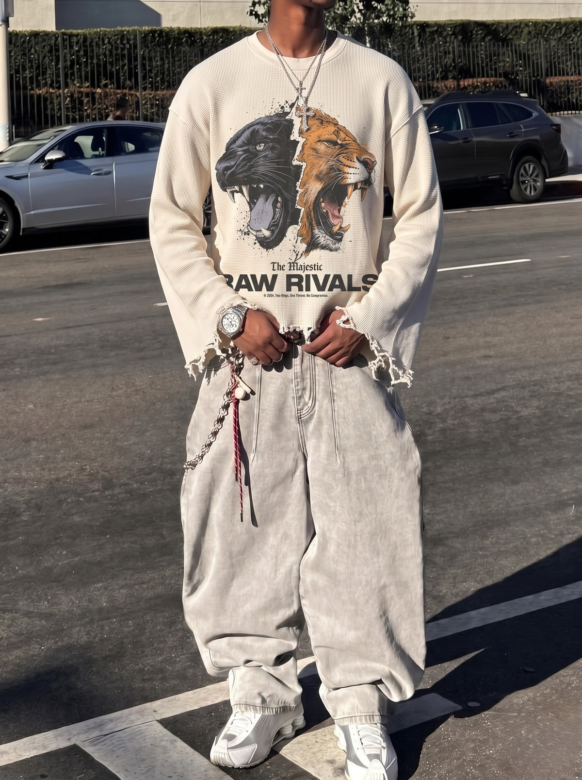 Raw Rivals Distressed Waffle Tee