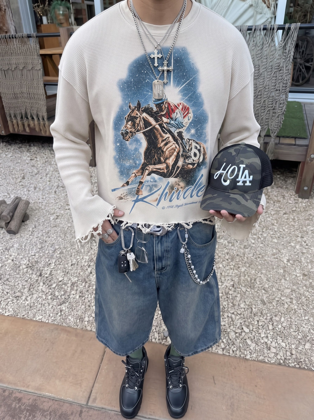 Rhiide Racing Distressed Waffle Tee