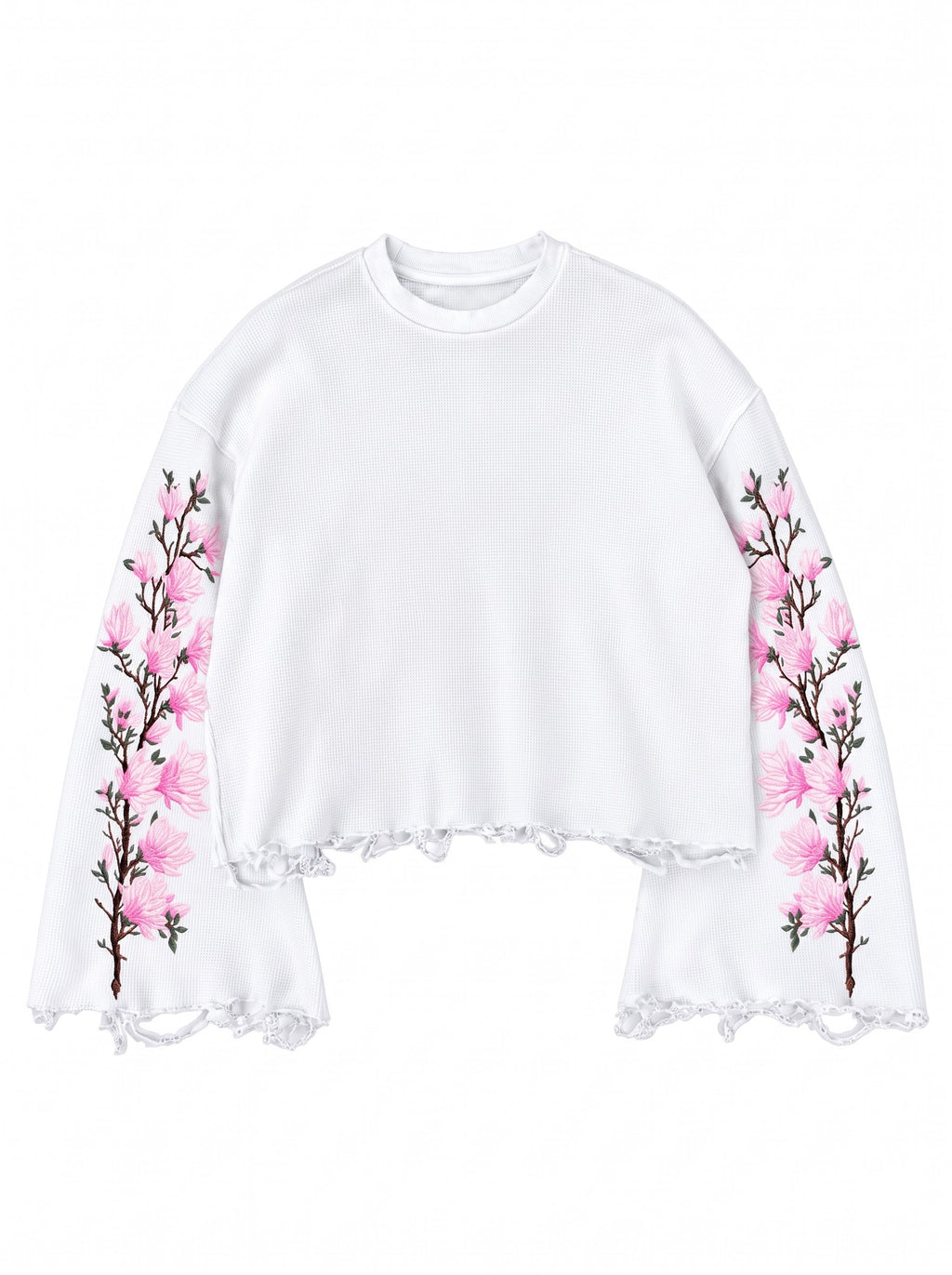 Sakura Drift Distressed Waffle Tee