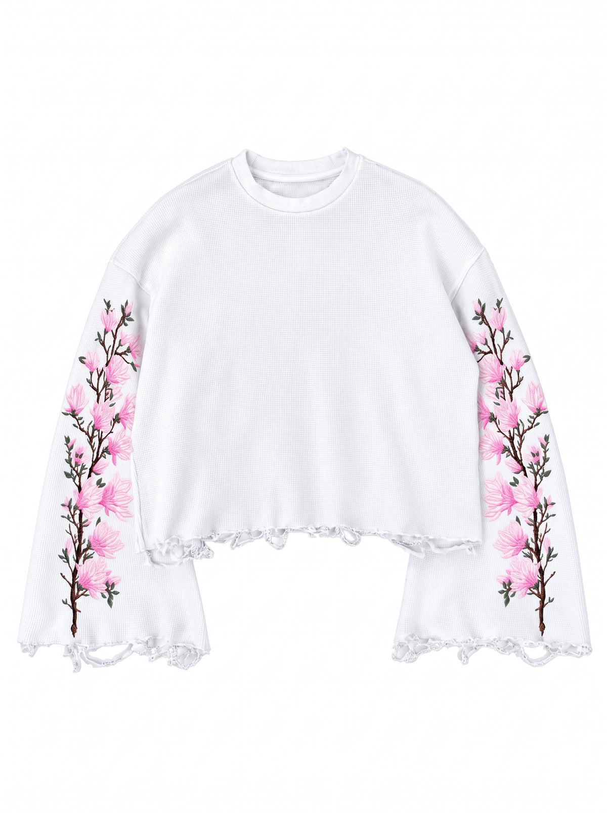 Sakura Drift Distressed Waffle Tee