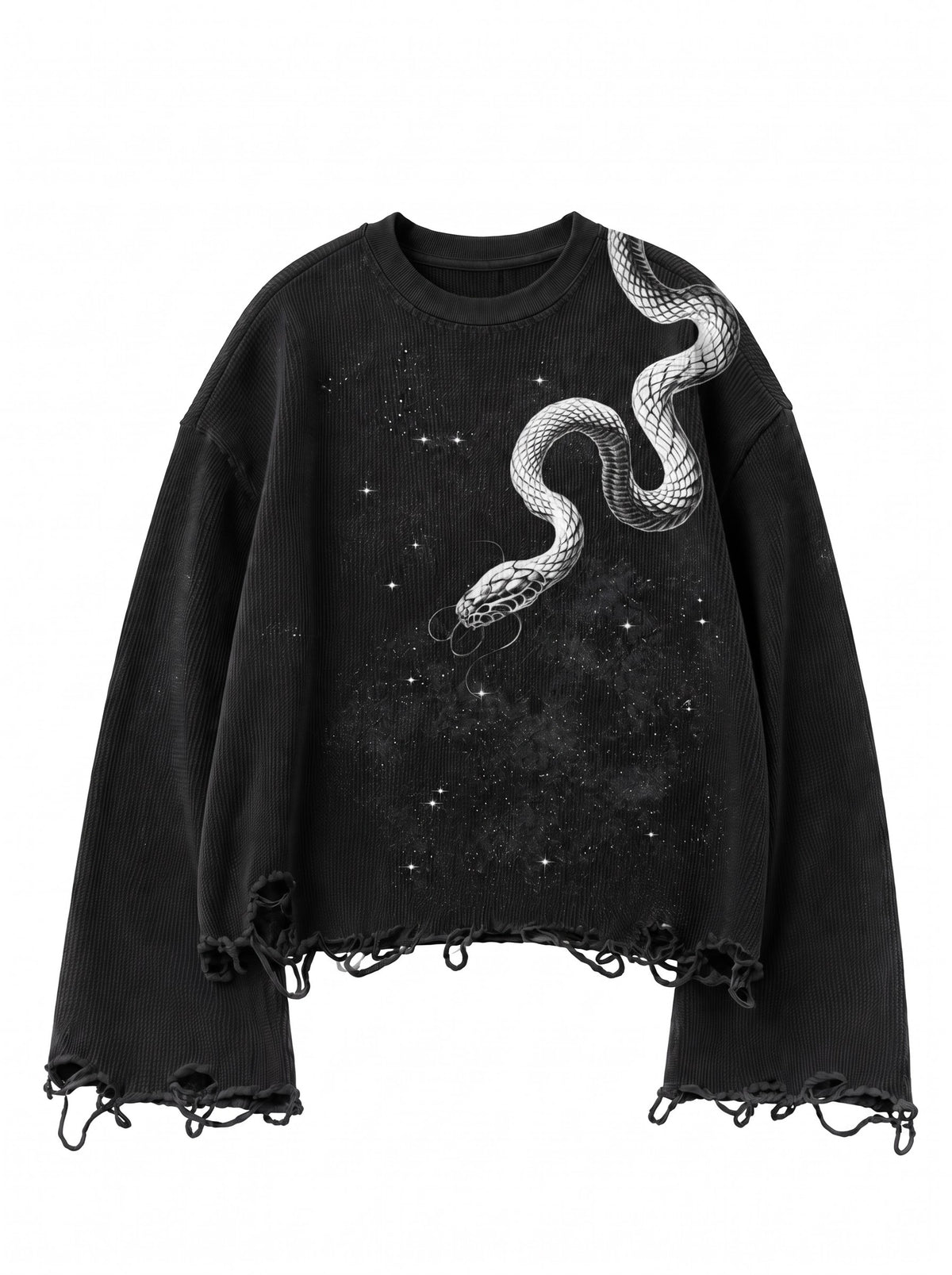 The Serpent Eclipse Distressed Waffle Long Sleeve