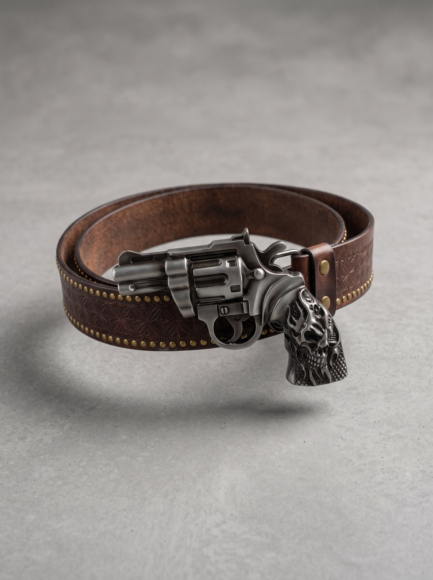 Outlaw Reaper Revolver Buckle Belt
