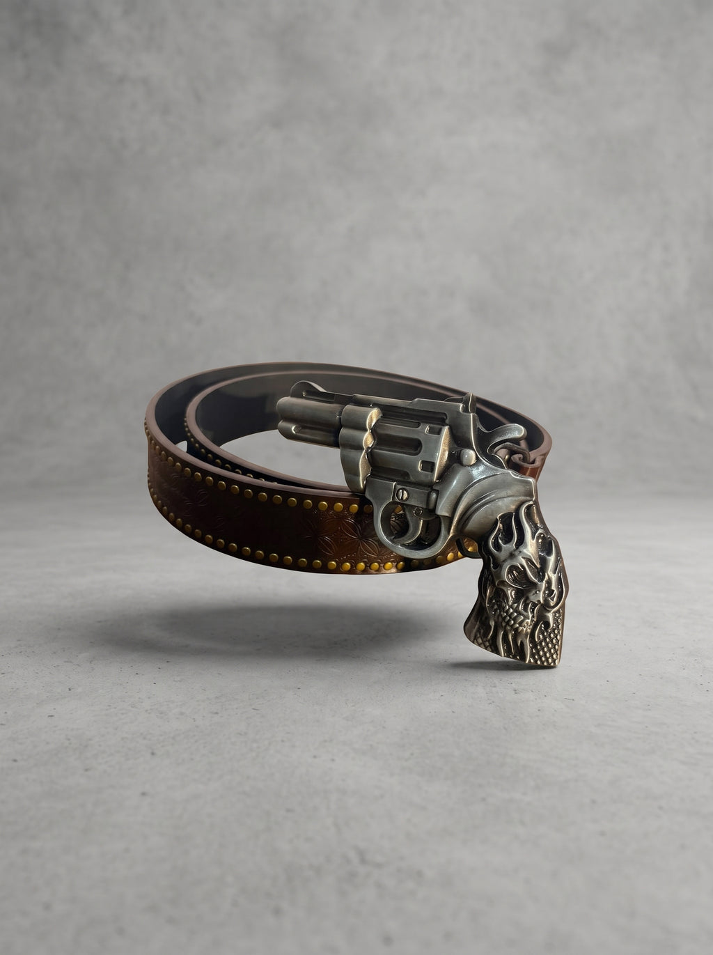 Outlaw Reaper Revolver Buckle Belt